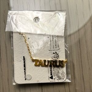 Gold 'TAURUS' Nameplate Necklace